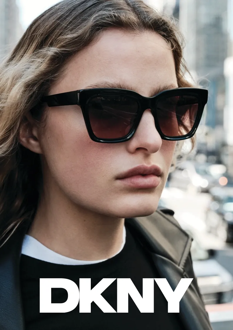 model wearing dkny sunglasses