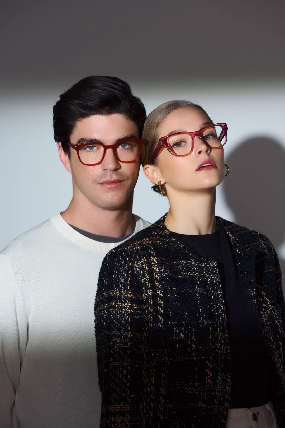 two models wearing red mango eyewear