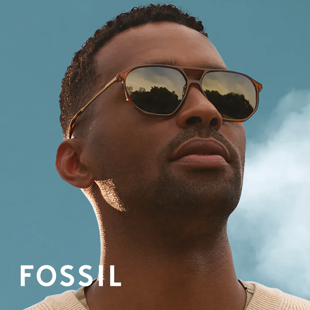 man wearing fossil sunglasses