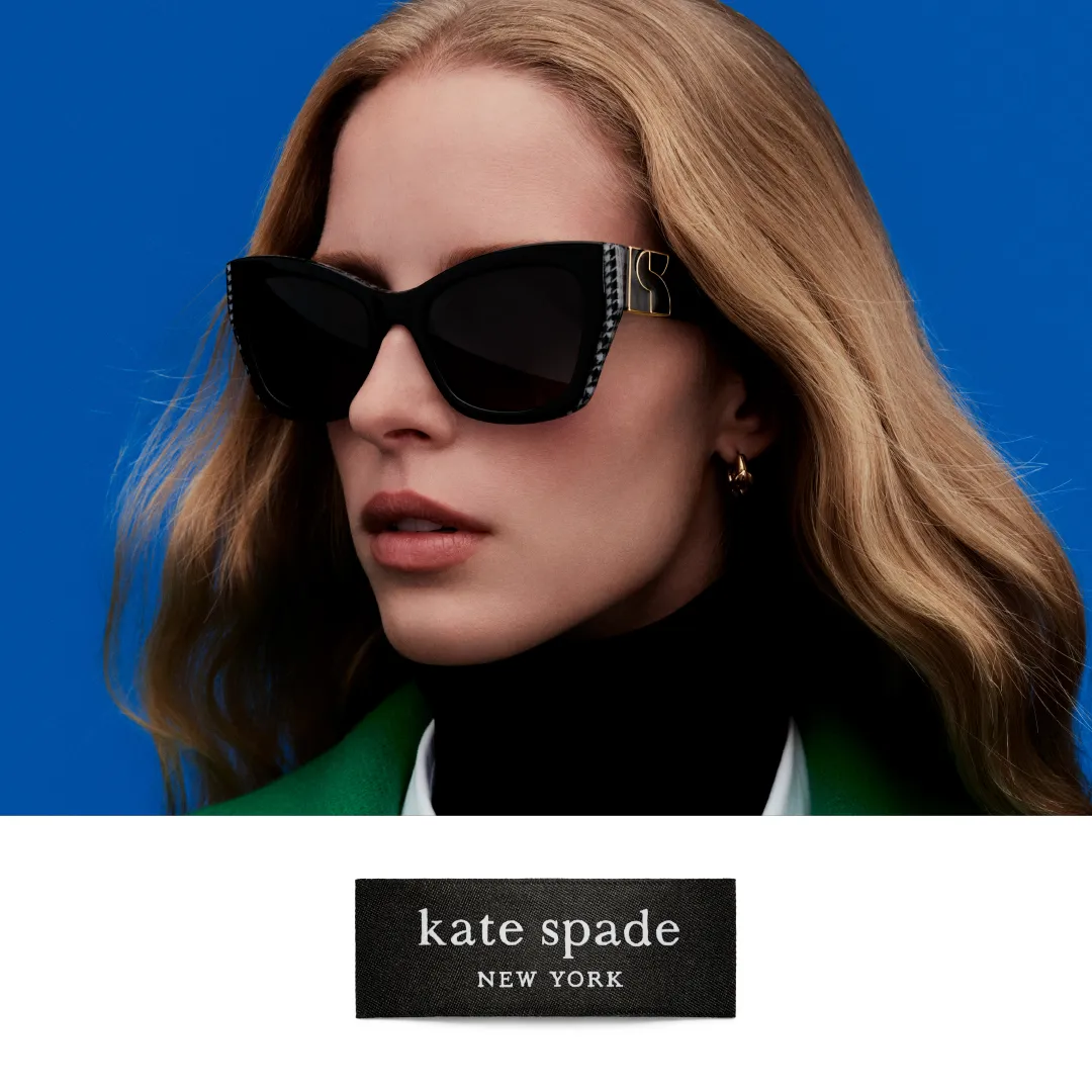 woman wearing kate spade cat-eye sunglasses