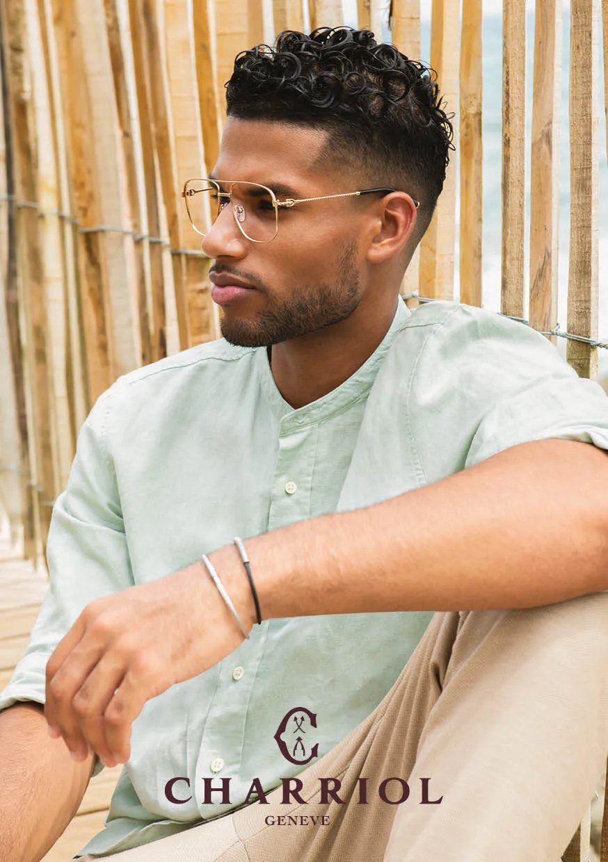 man wearing charriol aviator eyeglasses