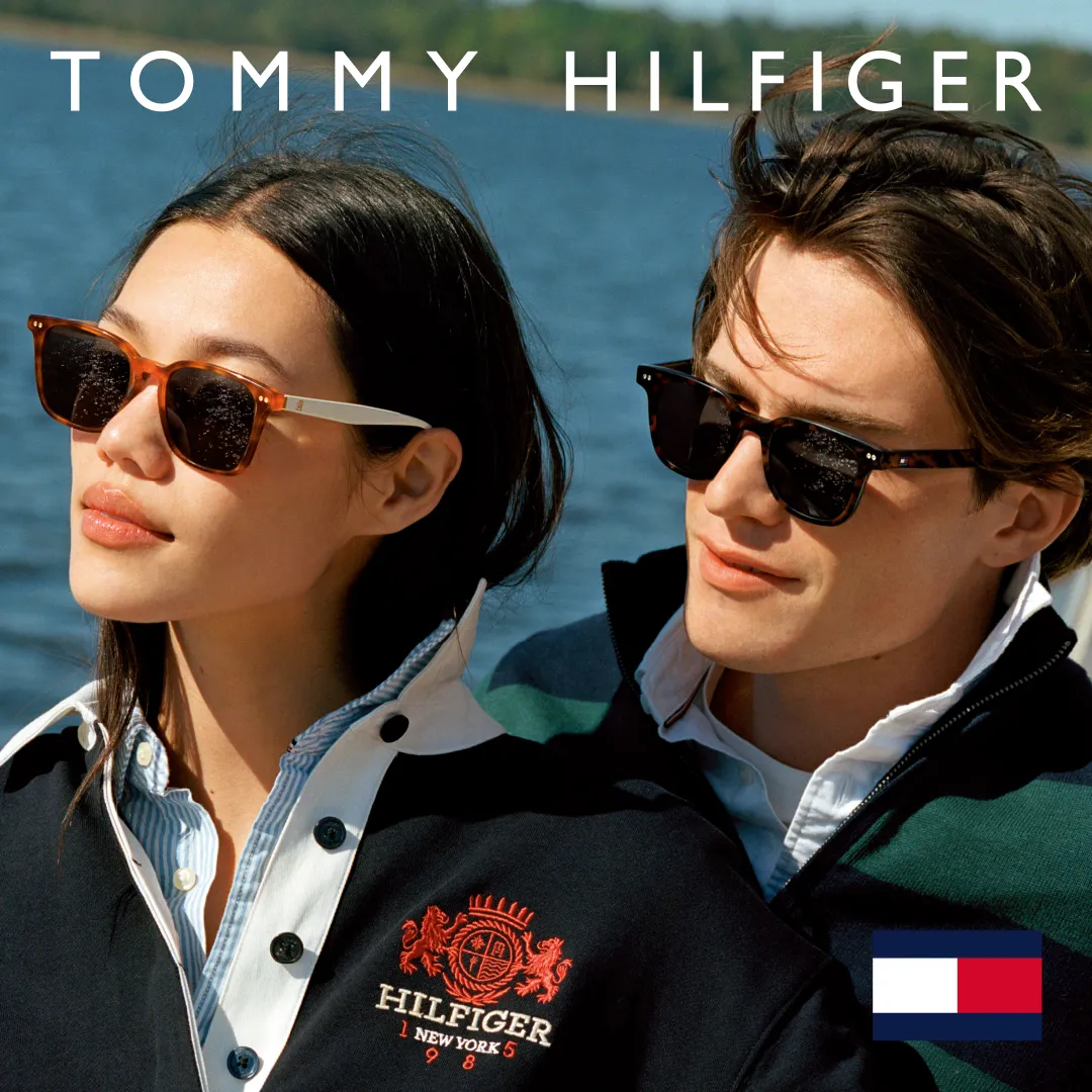 two models wearing tommy hilfiger sunglasses