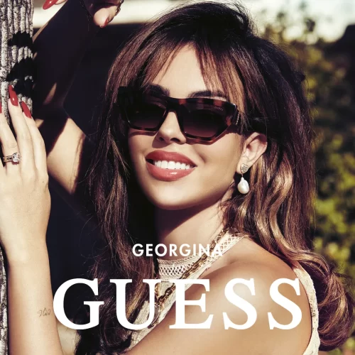 georgina wearing guess sunglasses