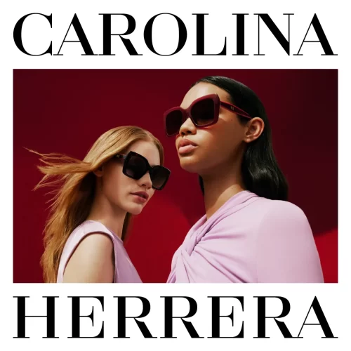 two models wearing carolina herrera sunglasses